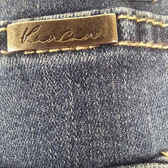 KANCAN Maurices Straight High Rise Button Fly Jeans Blue Stretch Raw Hem 31 - Picture 7 of 8